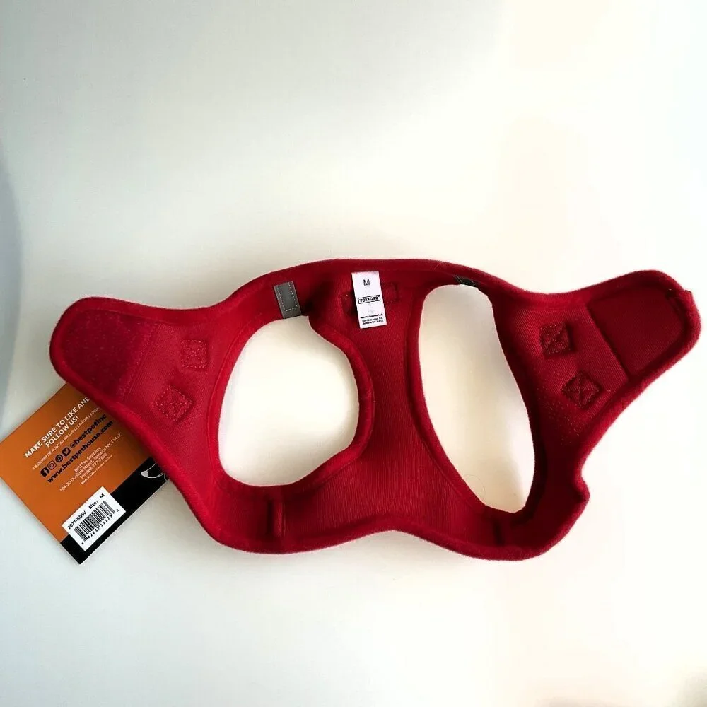 RED STEP-IN MESH DOG PET HARNESS